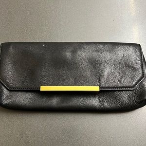 J. Crew Black Envelope Clutch